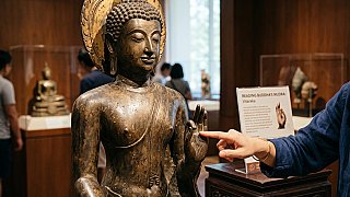 eine Buddha-Statue lesen