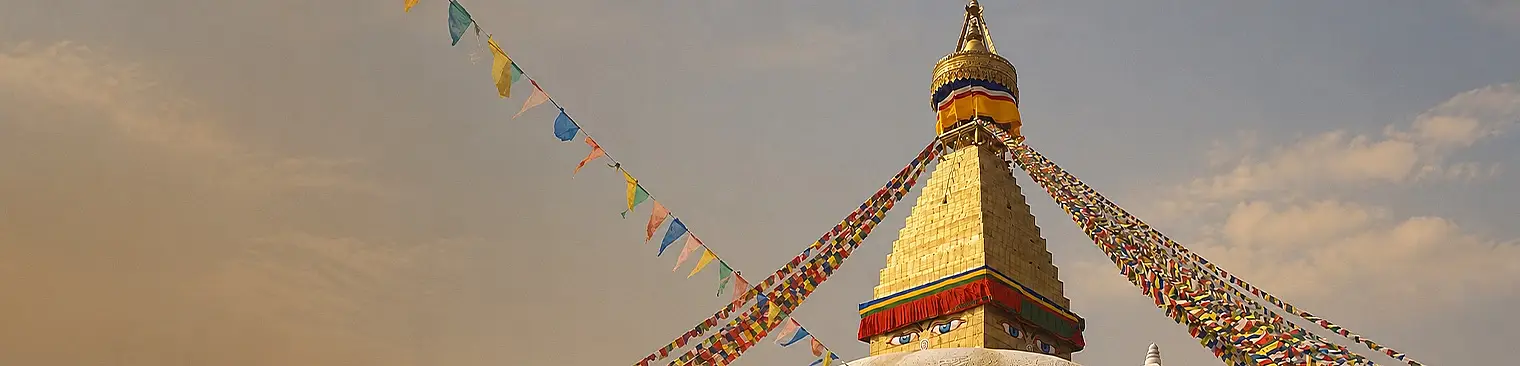 Praying flags at Nepal stupa - Bouddhanath