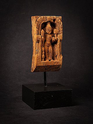 Antiek Indiaas houten paneel van de godin Parvati