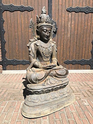 Grosse alte bronze Arakan Buddha Figur