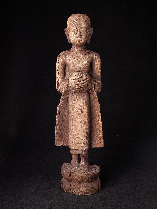 Oude houten Birmese monnik