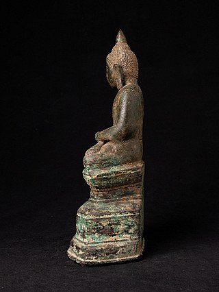 Bronze Buddha statue from Burma (Myanmar), seated, left side profile