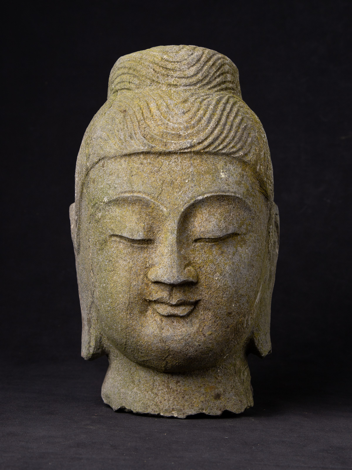 Old stone Buddha head from China