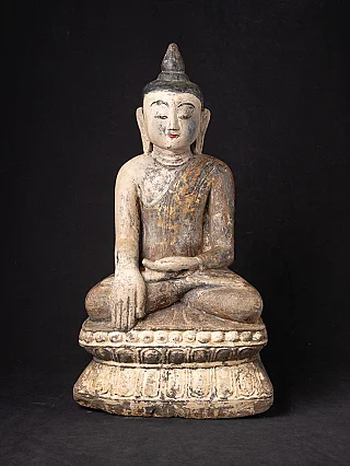 Antique Burmese sandstone Buddha statue