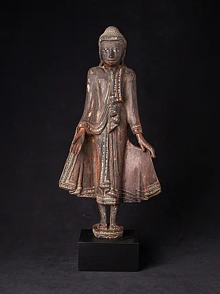 Antique wooden Burmese Buddha statue