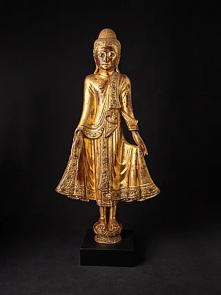 Antique wooden Burmese Buddha statue
