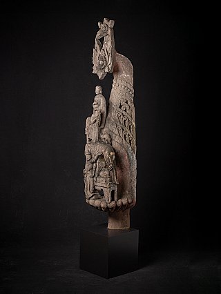 Besondere antike holzerne Tempel Paneel