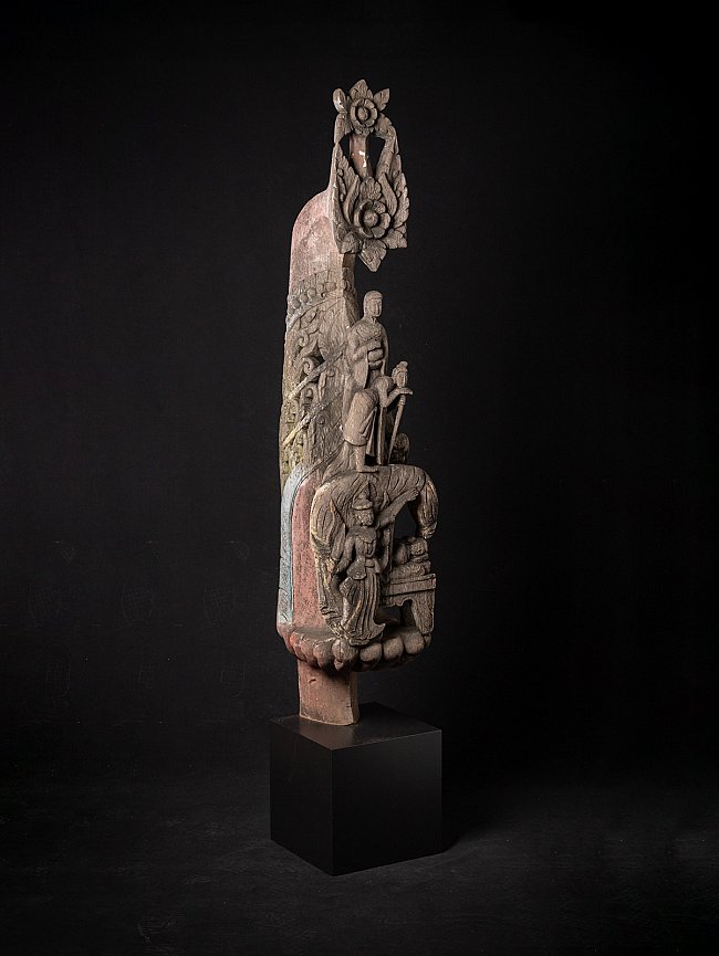 Besondere antike holzerne Tempel Paneel