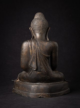Bronze Buddha statue from Burma (Myanmar), Mandalay period, rear view