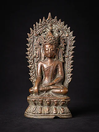 Antique bronze crowned Arakan Buddha