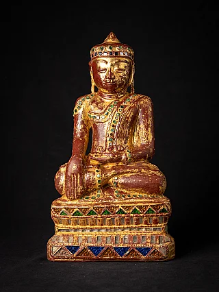 Antike holzerne Birmanische Buddha