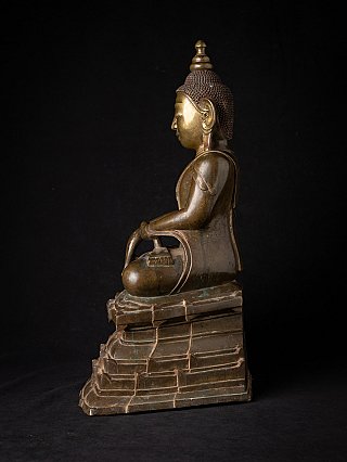 Buddha statue from Burma (Myanmar) in Ava style, left side profile view