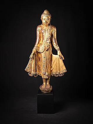 Antique wooden Burmese Mandalay Buddha