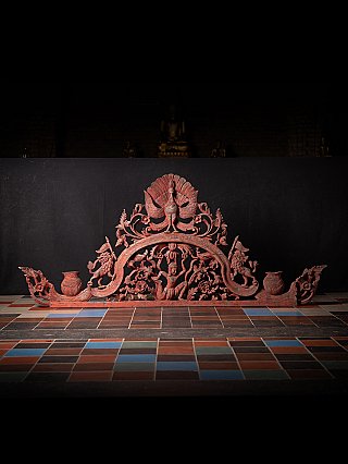 Antique wooden temple panel