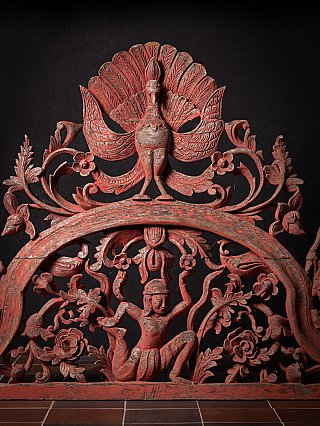 Antique wooden temple panel