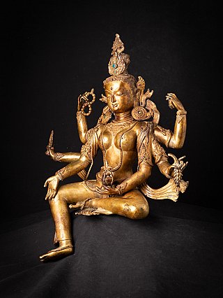 Grosse alte bronze nepalesische Basundhara Figur