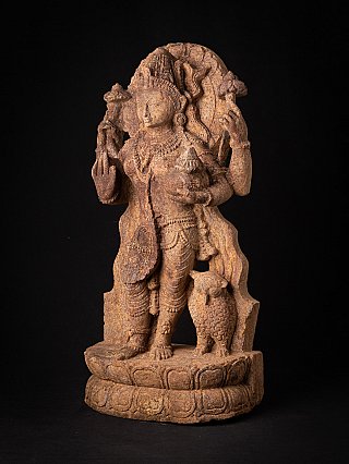Oude zandstenen Indiase vrouw