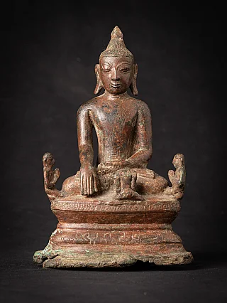 Very early antique bronze Burmese Buddha statue