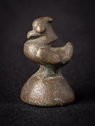 Bronze opium weight from Burma (Myanmar), 18th century, bird-shaped side view