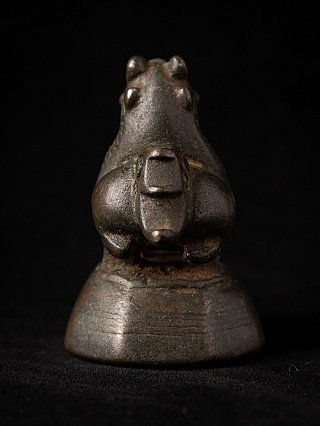 Burmese (Myanmar) bronze opium weight, rear view showing the tail and back