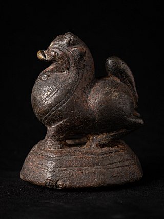 Bronze opium weight from Burma (Myanmar) in bird form, three-quarter left view
