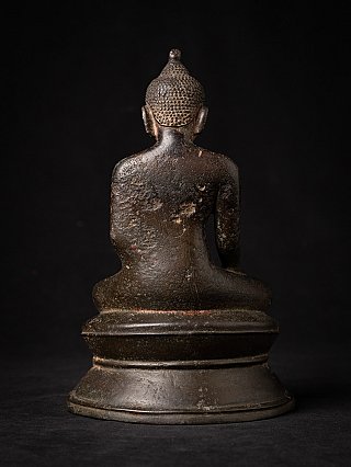 Burmesische Buddha-Statue aus Bronze, Ava-Periode, Rückansicht von Kopf und Rücken