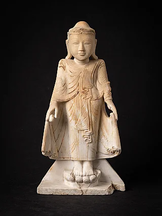 Antique Burmese marble Shan Buddha statue