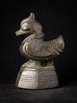 Antique bronze opium weight from Burma (Myanmar), 19th century, left side profile