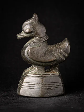 Antique bronze opium weight from Burma (Myanmar), 19th century, left side profile