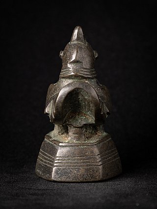 Antique bronze opium weight from Burma (Myanmar), 19th century, rear view with tail