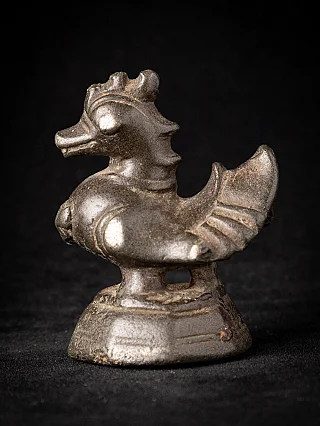Bronze opium weight from Burma (Myanmar), animal-form sculpture in side view