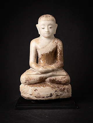 Antique Burmese marble Monk statue