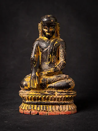 Very early antique wooden Burmese Monk statue