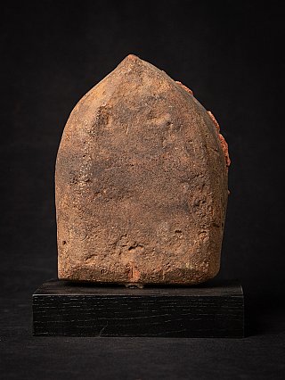 Rear view of the Burmese wooden votive tablet, plain back with aged surface