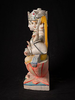 Kartik marble statue from India shown in side profile