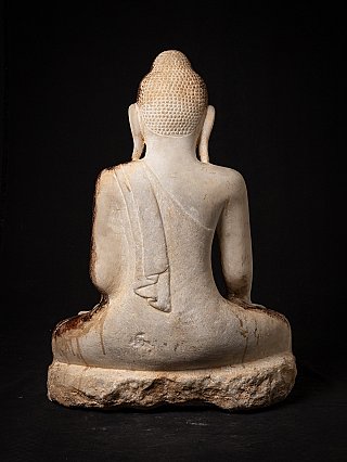 Marble Buddha statue, Mandalay style, rear view with robe fold on the back