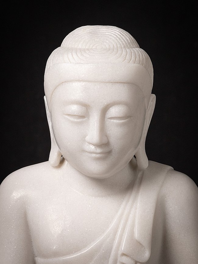 Newly made Burmese marble Buddha statue from Burma