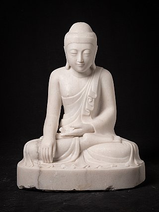 Newly made Burmese marble Buddha statue