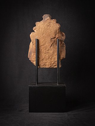 Rear view of the Vishnu bust, rough stone back surface