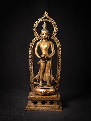 Old bronze Nepali Bodhisattva Padmapani Lokeshvara