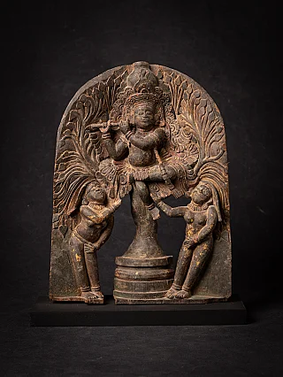 Antique wooden Krishna statue from India