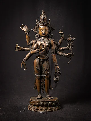 Old bronze Nepali Bodhisattva statue