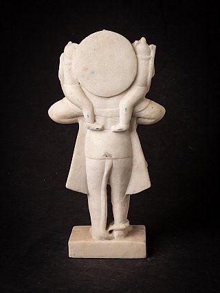 Hanuman statue in Indian marble, rear view showing the round backplate and back of the figure