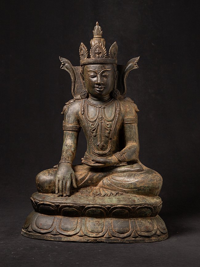 Old bronze Burmese Arakan Buddha statue