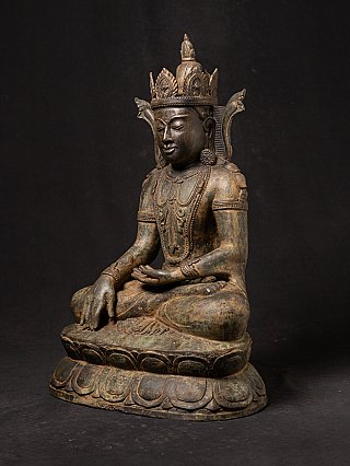 Old bronze Burmese Arakan Buddha statue