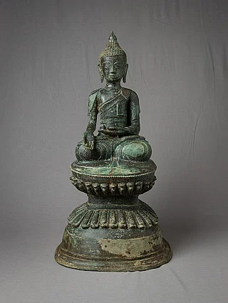 Antique bronze Burmese Buddha statue