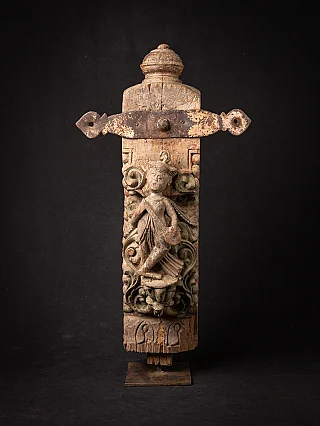 Antique wooden Indian Temple fragment
