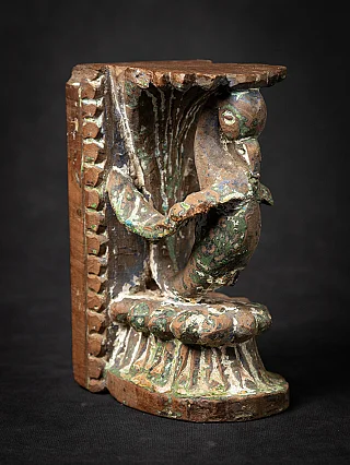 Antikes indisches Tempelfragment aus Holz