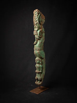 Antique wooden Indian temple panel