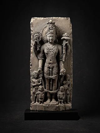 Gans besondere antike sandstein Vishnu Figur